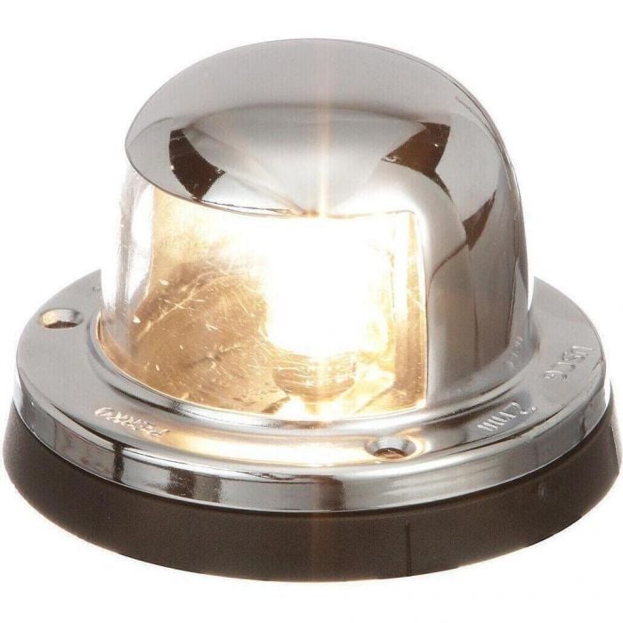 Seachoice 5251 Navigation Stern Light, Chrome/Brass, Clear Lens, Horizontal Surface Mount