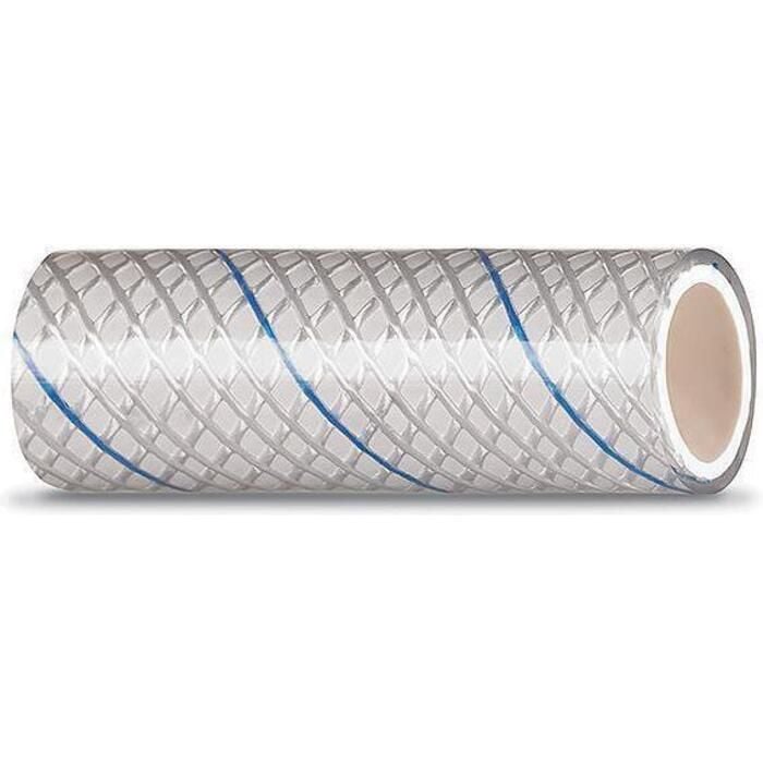 Seachoice 164-0346 23567 Clear Reinforced PVC Tubing w/Blue Tracer 164 Series, 3/4" x 50'