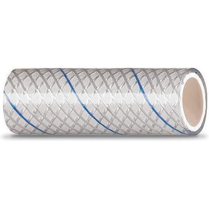 Seachoice 164-0345 23566 Clear Reinforced PVC Tubing w/Blue Tracer 164 Series, 3/4" x 25'