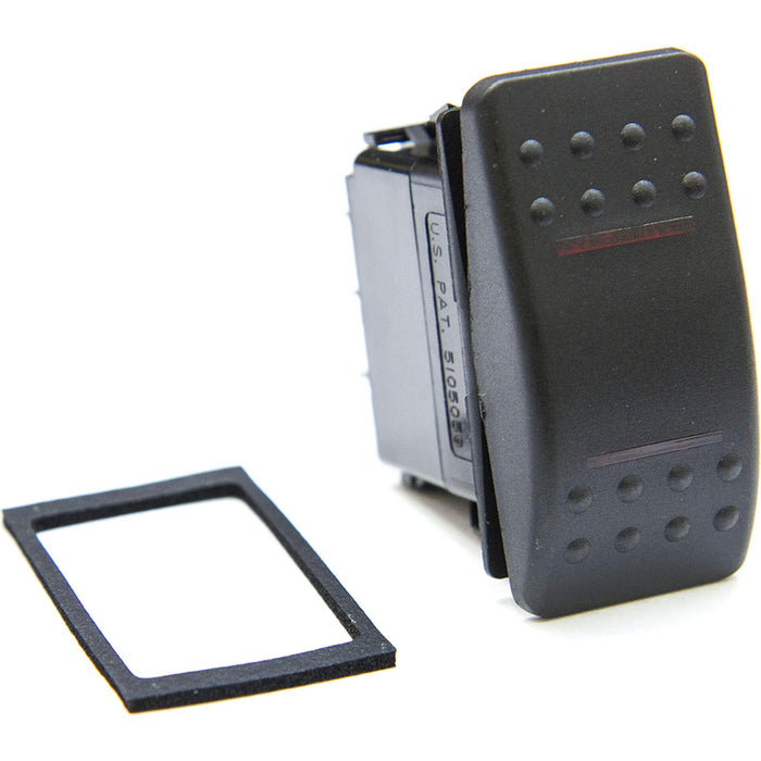 Sierra RK19550-1 Contura Black Illuminated Waterproof DPDT 7 Blade Terminal, (On)/Off/(On) Rocker Switch
