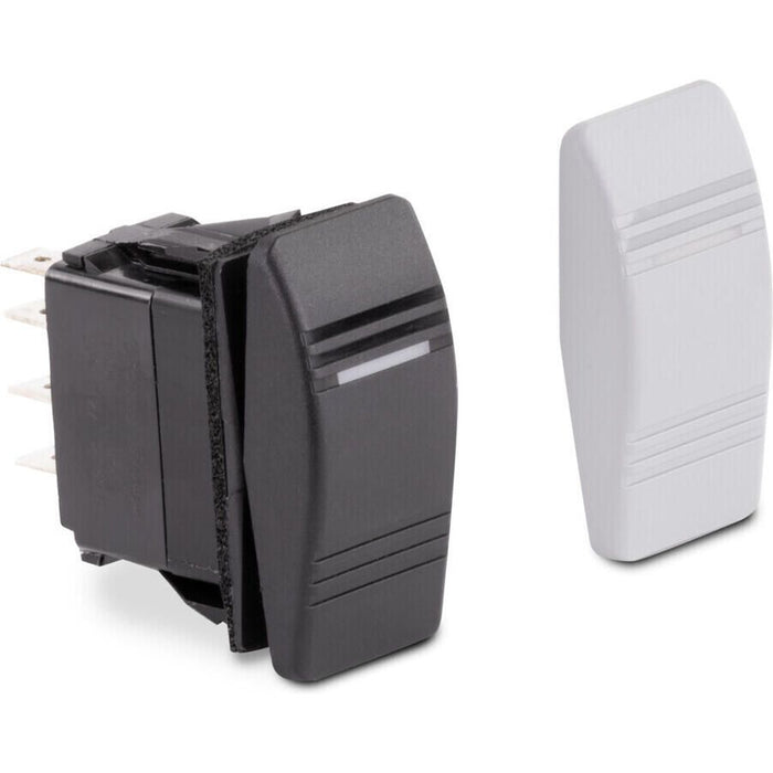 Sierra RK19810TP Contura III Black & Gray Illuminated Waterproof DPDT 7 Blade, Terminal Rocker Switch