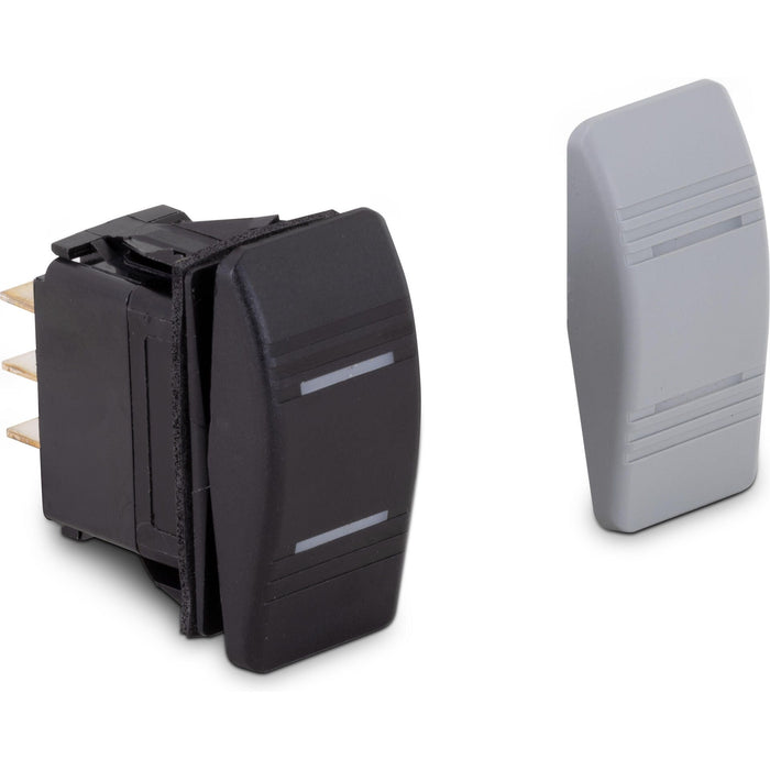 Sierra RK19830TP Contura III Black & Gray Illuminated Waterproof DPDT 7 Blade, Terminal Rocker Switch