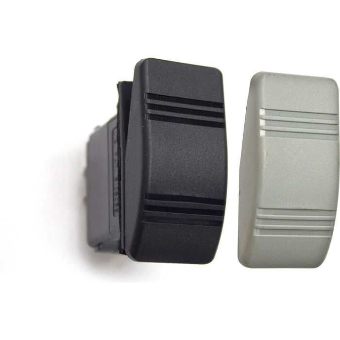 Sierra RK19870TP Contura III Non-Illuminated Weather Resistant Rocker Switch, Mom (On)/Off, Black & Gray