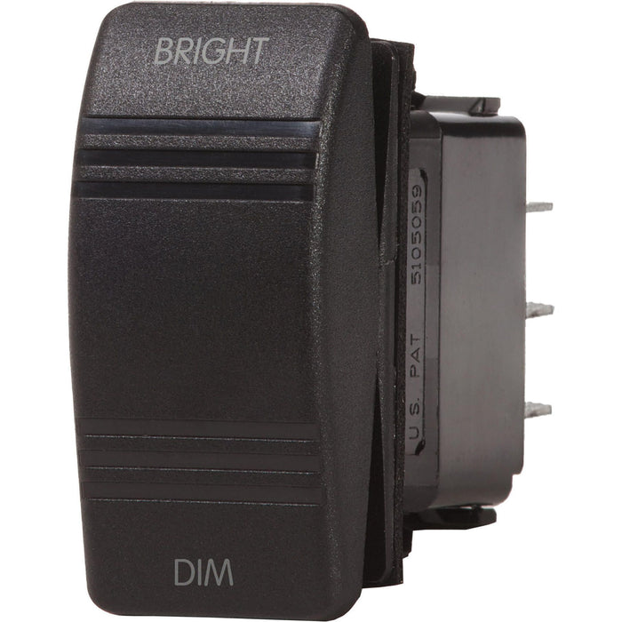 Blue Sea 8291-BSS Contura Rocker Switch, Mom On/Off/Mom On, Black