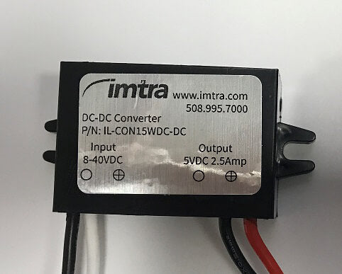 Imtra Lighting Voltage Converter, 8-40VDC- 5VDC, 2.5A | Converts USB Media Port to A 5V Charging Port