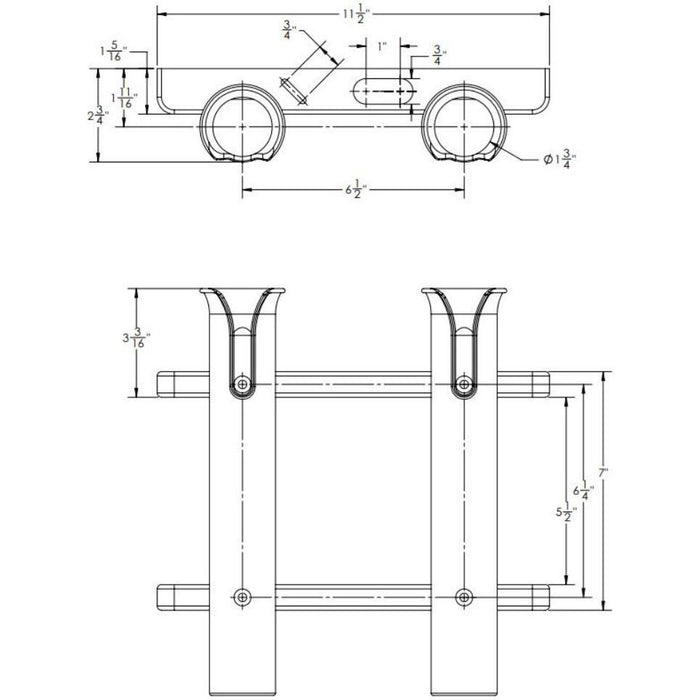Taco Metals P03-062W Polyethylene 2-Rod Rack, White