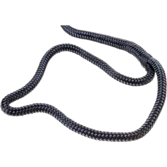 Seachoice Double-Braid Nylon Dock Line w/ Eye Splice, Pre-Shrunk, Heat Stabilized, 3/8 In. X 20 Ft., Black
