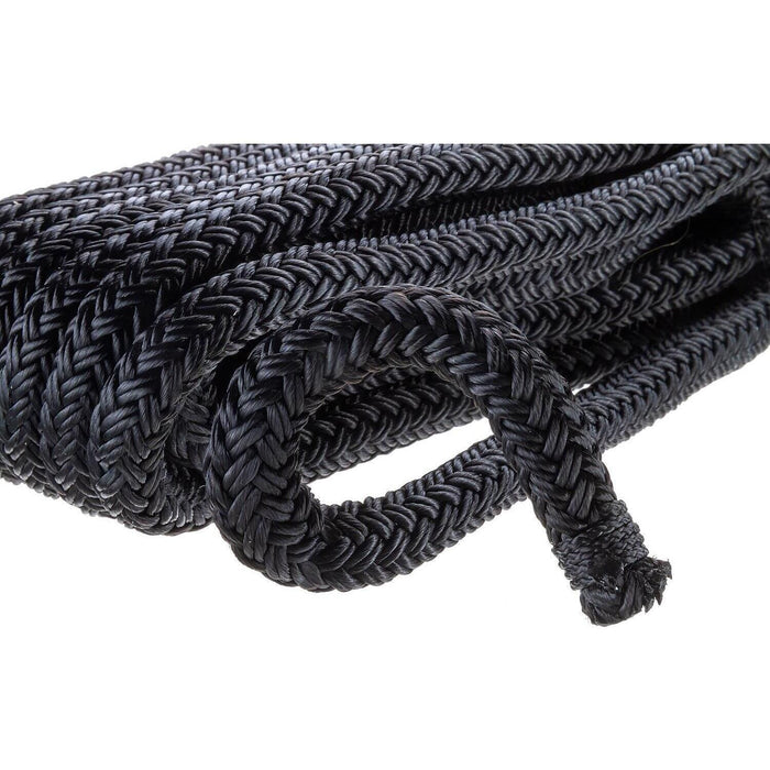 Seachoice Double-Braid Nylon Dock Line w/ Eye Splice, Pre-Shrunk, Heat Stabilized, 1/2 In. X 15 Ft., Black