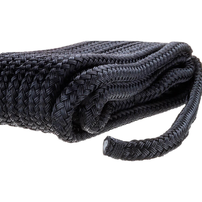 Seachoice Double-Braid Nylon Dock Line w/ Eye Splice, Pre-Shrunk, Heat Stabilized, 5/8 In. X 35 Ft., Black
