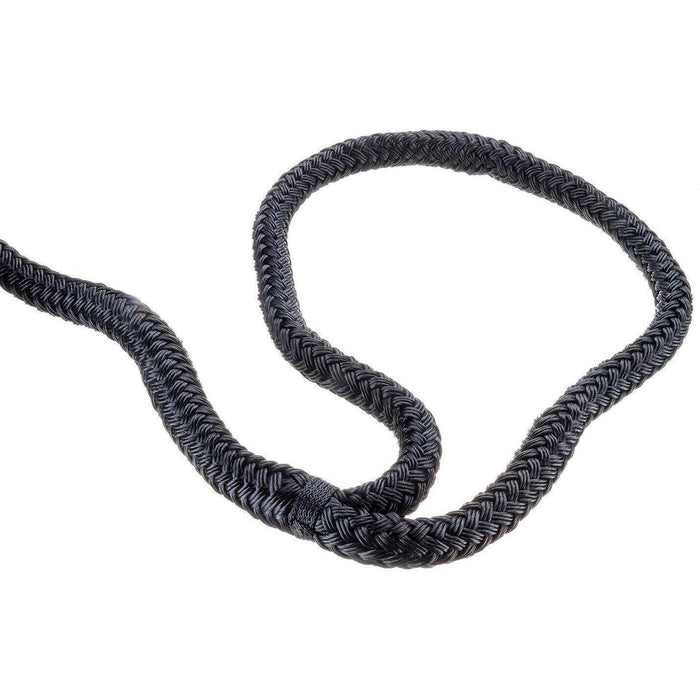 Seachoice Double-Braid Nylon Dock Line w/ Eye Splice, Pre-Shrunk, Heat Stabilized, 5/8 In. X 35 Ft., Black