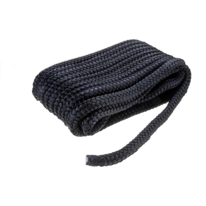 Seachoice Double-Braid Nylon Dock Line w/ Eye Splice, Pre-Shrunk, Heat Stabilized, 5/8 In. X 35 Ft., Black