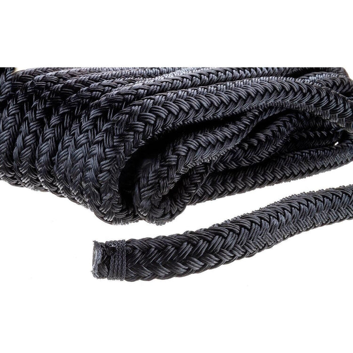 Seachoice Double-Braid Nylon Dock Line w/ Eye Splice, Pre-Shrunk, Heat Stabilized, 5/8 In. X 25 Ft., Black