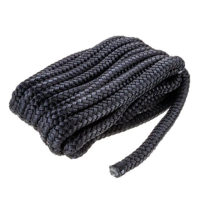 Seachoice Double-Braid Nylon Dock Line w/ Eye Splice, Pre-Shrunk, Heat Stabilized, 5/8 In. X 25 Ft., Black