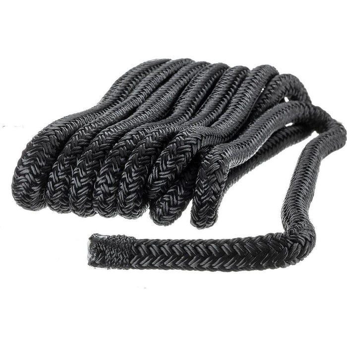 Seachoice 40501 Double-Braid Nylon Dock Line w/ Eye Splice, Pre-Shrunk, Heat Stabilized, 3/8 In. X 10 Ft., Black