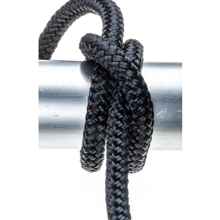 Seachoice Double-Braid Nylon Dock Line w/ Eye Splice, Pre-Shrunk, Heat Stabilized, 3/8 In. X 15 Ft., Black