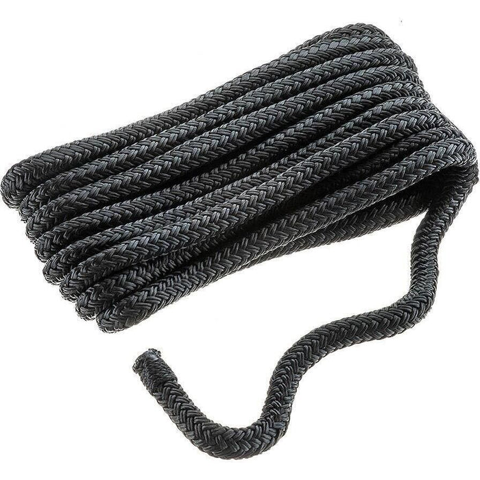 Seachoice 40501 Double-Braid Nylon Dock Line w/ Eye Splice, Pre-Shrunk, Heat Stabilized, 3/8 In. X 10 Ft., Black