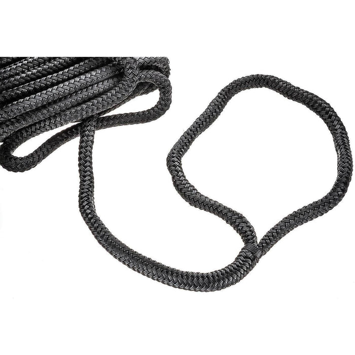 Seachoice 46961 Double-Braid Nylon Dock Line w/ Eye Splice, Pre-Shrunk, Heat Stabilized, 5/8 In. X 30 Ft., Black