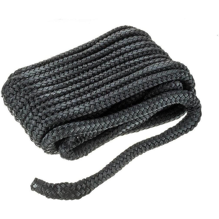 Seachoice 46961 Double-Braid Nylon Dock Line w/ Eye Splice, Pre-Shrunk, Heat Stabilized, 5/8 In. X 30 Ft., Black