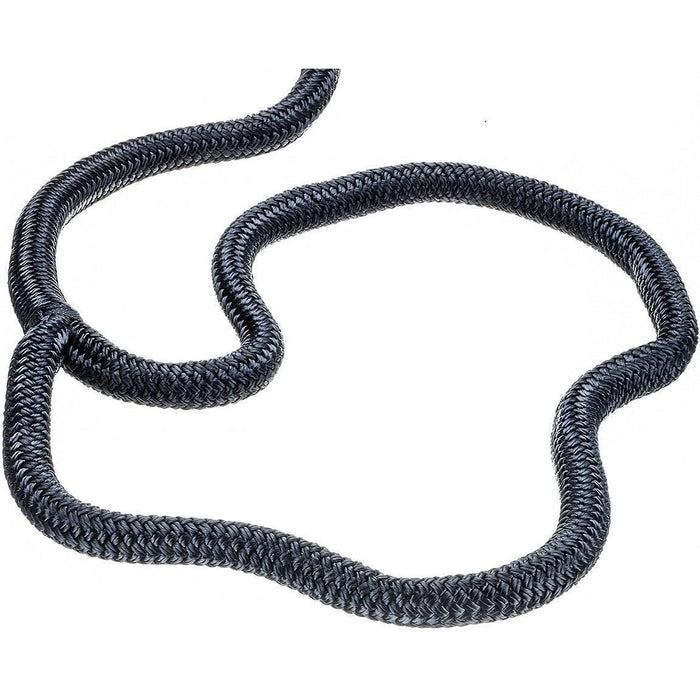 Seachoice Double-Braid Nylon Dock Line w/ Eye Splice, Pre-Shrunk, Heat Stabilized, 3/4 In. X 35 Ft., Black