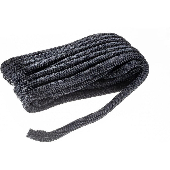 Seachoice Double-Braid Nylon Dock Line w/ Eye Splice, Pre-Shrunk, Heat Stabilized, 3/4 In. X 35 Ft., Black