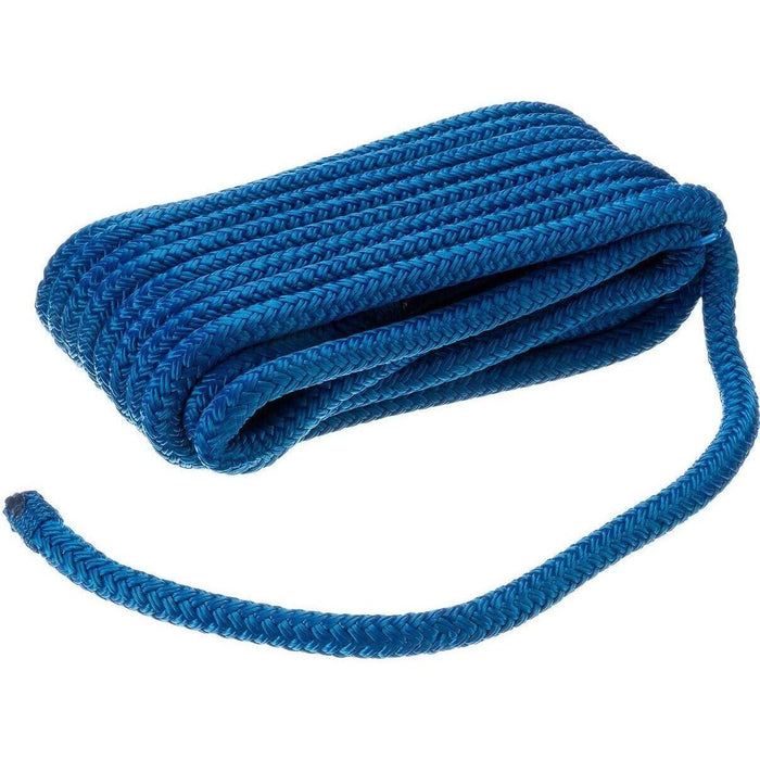 Seachoice Double-Braid Nylon Dock Line w/ Eye Splice, Pre-Shrunk, Heat Stabilized, 3/8 In. X 20 Ft., Blue
