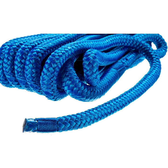 Seachoice Double-Braid Nylon Dock Line w/ Eye Splice, Pre-Shrunk, Heat Stabilized, 3/8 In. X 15 Ft., Blue
