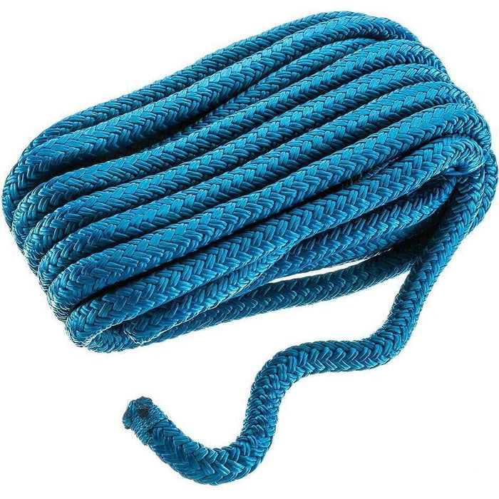 Seachoice Double-Braid Nylon Dock Line w/ Eye Splice, Pre-Shrunk, Heat Stabilized, 1/2 In. X 25 Ft., Blue