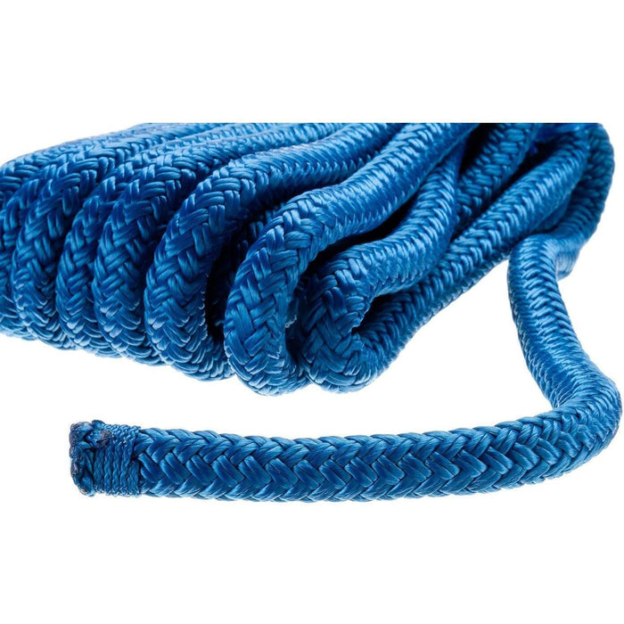 Seachoice Double-Braid Nylon Dock Line w/ Eye Splice, Pre-Shrunk, Heat Stabilized, 1/2 In. X 20 Ft., Blue