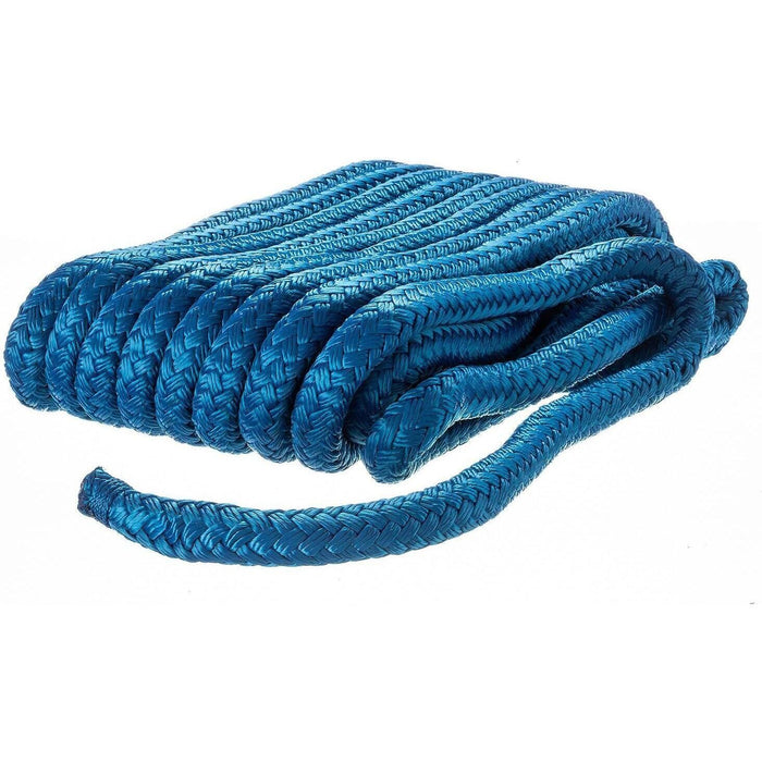 Seachoice Double-Braid Nylon Dock Line w/ Eye Splice, Pre-Shrunk, Heat Stabilized, 5/8 In. X 35 Ft., Blue