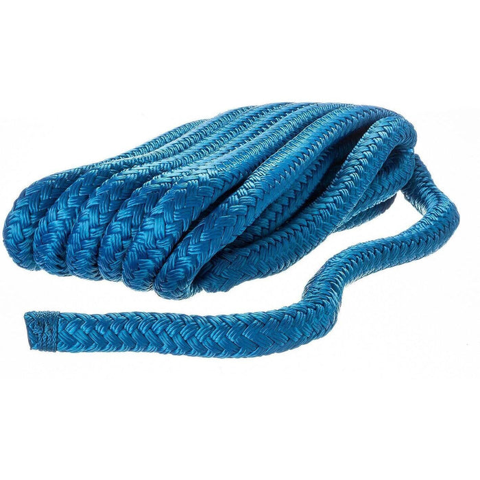 Seachoice Double-Braid Nylon Dock Line w/ Eye Splice, Pre-Shrunk, Heat Stabilized, 5/8 In. X 20 Ft., Blue