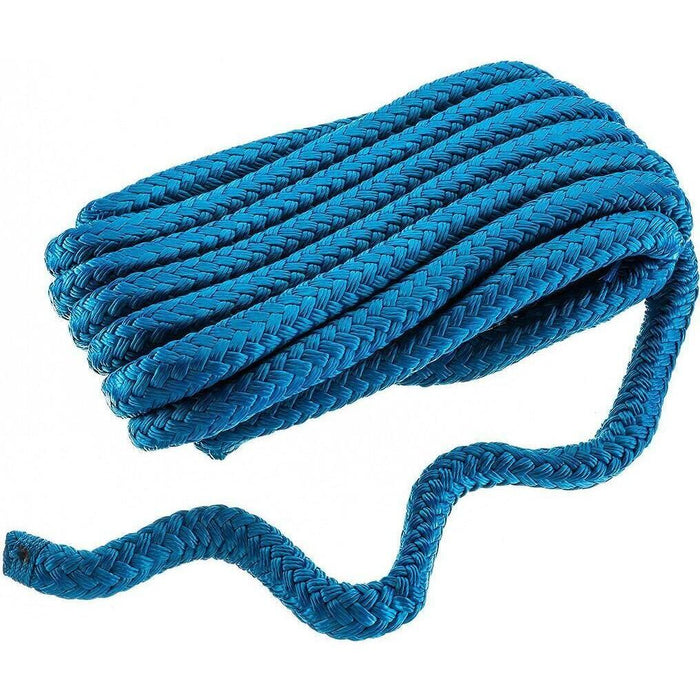 Seachoice Double-Braid Nylon Dock Line w/ Eye Splice, Pre-Shrunk, Heat Stabilized, 5/8 In. X 20 Ft., Blue