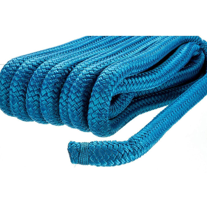 Seachoice Double-Braid Nylon Dock Line w/ Eye Splice, Pre-Shrunk, Heat Stabilized, 3/4 In. X 25 Ft., Blue