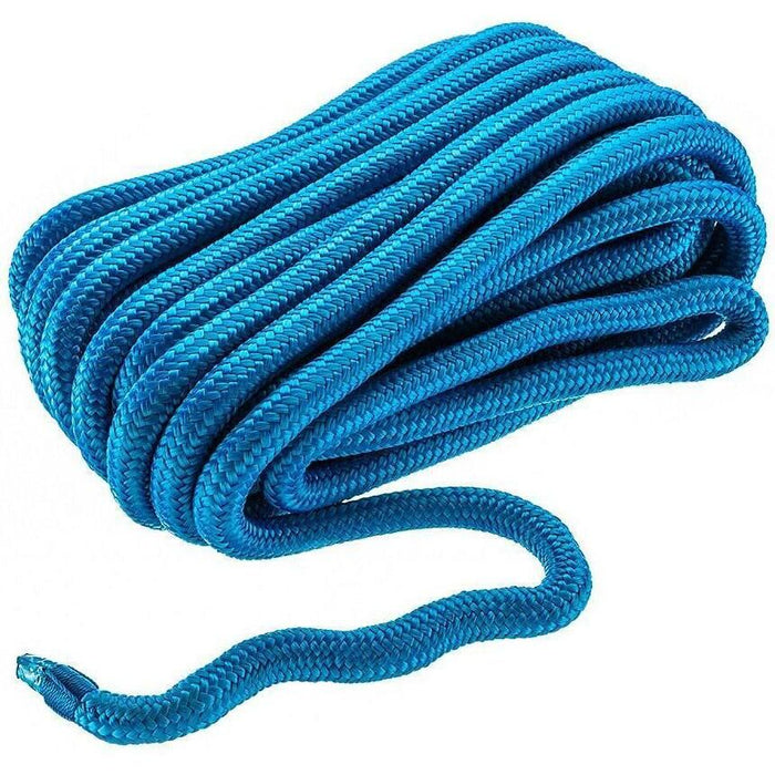 Seachoice Double-Braid Nylon Dock Line w/ Eye Splice, Pre-Shrunk, Heat Stabilized, 3/4 In. X 50 Ft., Blue