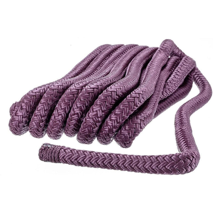 Seachoice Double-Braid Nylon Dock Line w/ Eye Splice, Pre-Shrunk, Heat Stabilized, 3/8 In. X 20 Ft., Burgundy