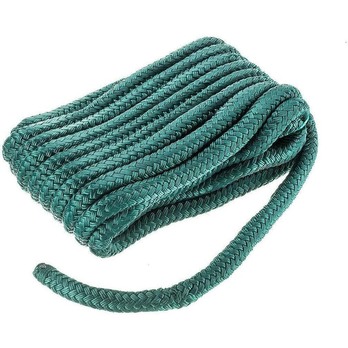 Seachoice 46981 Double-Braid Nylon Dock Line w/ Eye Splice, Pre-Shrunk, Heat Stabilized, 5/8 In. X 30 Ft., Forest Green