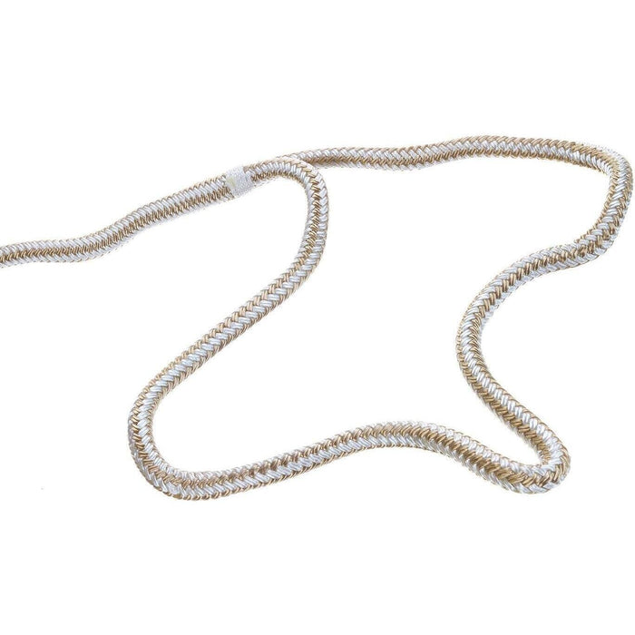 Seachoice Double-Braid Nylon Dock Line w/ Eye Splice, Pre-Shrunk, Heat Stabilized, 3/8 In. X 15 Ft., Gold White