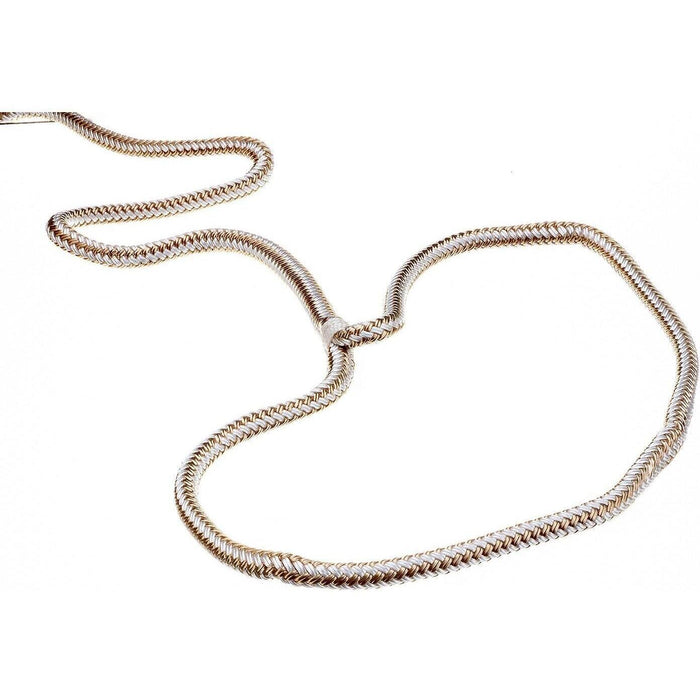 Seachoice Double-Braid Nylon Dock Line w/ Eye Splice, Pre-Shrunk, Heat Stabilized, 3/8 In. X 25 Ft., Gold White