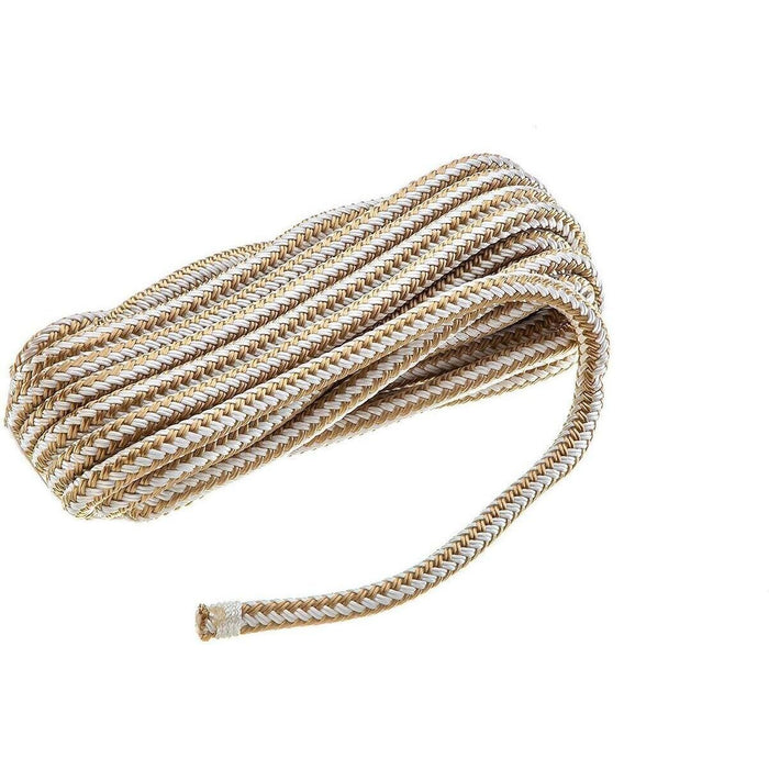 Seachoice Double-Braid Nylon Dock Line w/ Eye Splice, Pre-Shrunk, Heat Stabilized, 3/8 In. X 25 Ft., Gold White
