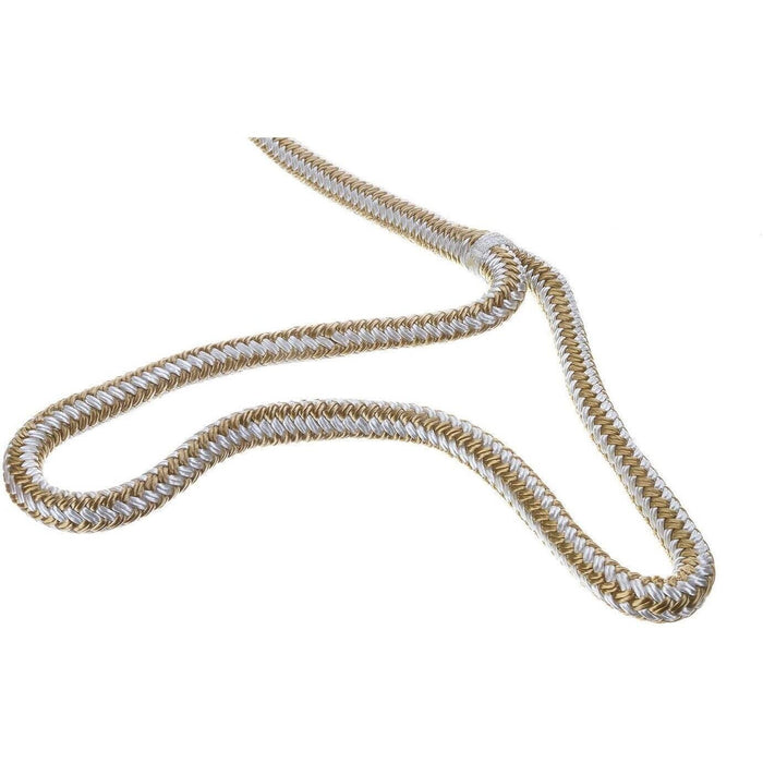 Seachoice Double-Braid Nylon Dock Line w/ Eye Splice, Pre-Shrunk, Heat Stabilized, 1/2 In. X 15 Ft., Gold White