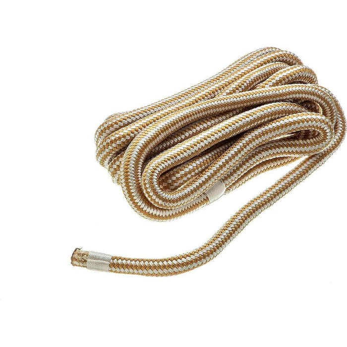 Seachoice Double-Braid Nylon Dock Line w/ Eye Splice, Pre-Shrunk, Heat Stabilized, 5/8 In. X 20 Ft., Gold White