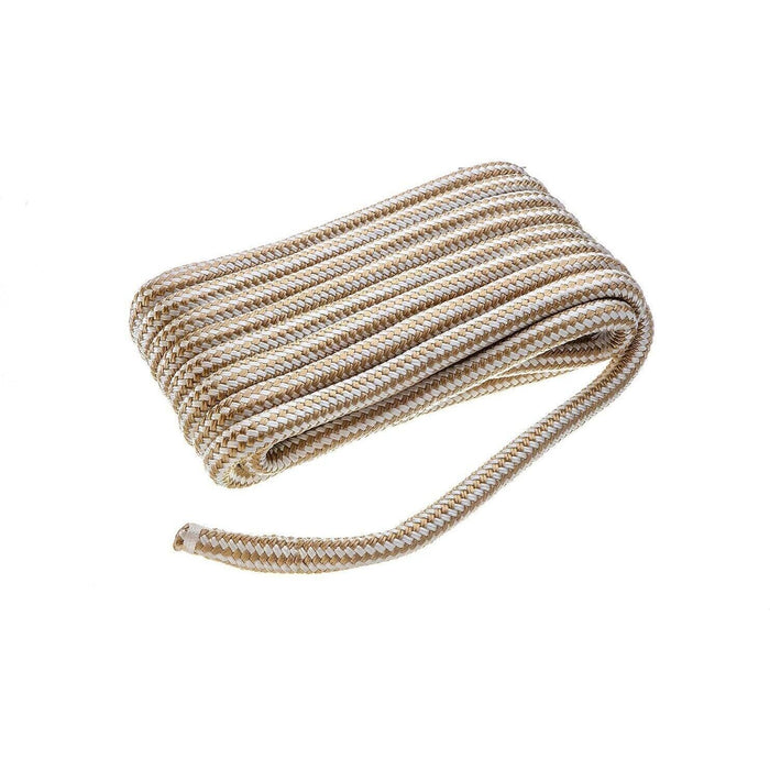 Seachoice Double-Braid Nylon Dock Line w/ Eye Splice, Pre-Shrunk, Heat Stabilized, 3/4 In. X 35 Ft., Gold White