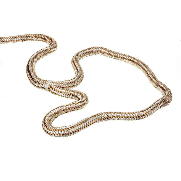 Seachoice Double-Braid Nylon Dock Line w/ Eye Splice, Pre-Shrunk, Heat Stabilized, 3/4 In. X 50 Ft., Gold White