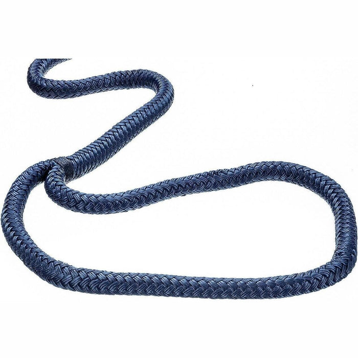 Seachoice Double-Braid Nylon Dock Line w/ Eye Splice, Pre-Shrunk, Heat Stabilized, 5/8 In. x 20 Ft., Navy
