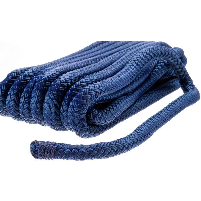 Seachoice Double-Braid Nylon Dock Line w/ Eye Splice, Pre-Shrunk, Heat Stabilized, 3/8 In. X 15 Ft., Navy
