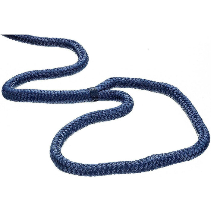 Seachoice Double-Braid Nylon Dock Line w/ Eye Splice, Pre-Shrunk, Heat Stabilized, 5/8 In. X 35 Ft., Navy Blue