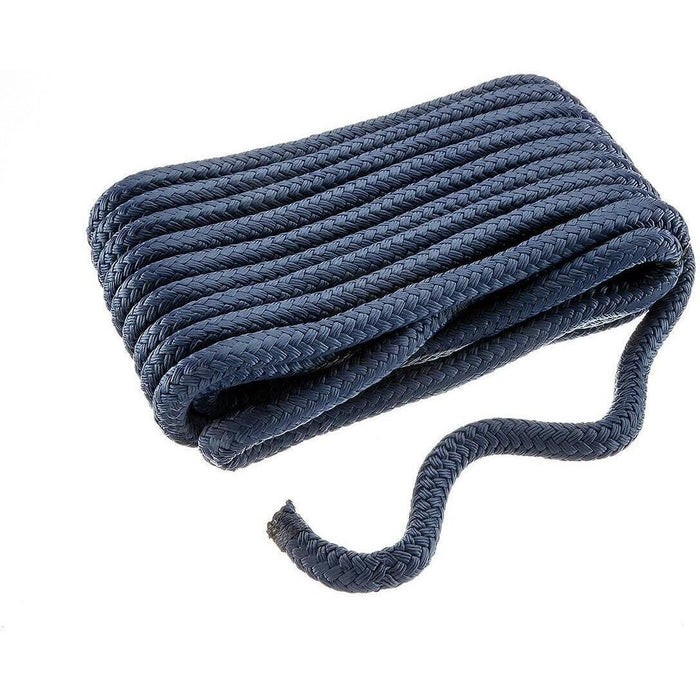 Seachoice Double-Braid Nylon Dock Line w/ Eye Splice, Pre-Shrunk, Heat Stabilized, 5/8 In. X 35 Ft., Navy Blue