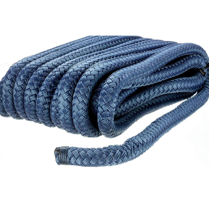 Seachoice Double-Braid Nylon Dock Line w/ Eye Splice, Pre-Shrunk, Heat Stabilized, 5/8 In. X 30 Ft., Navy Blue