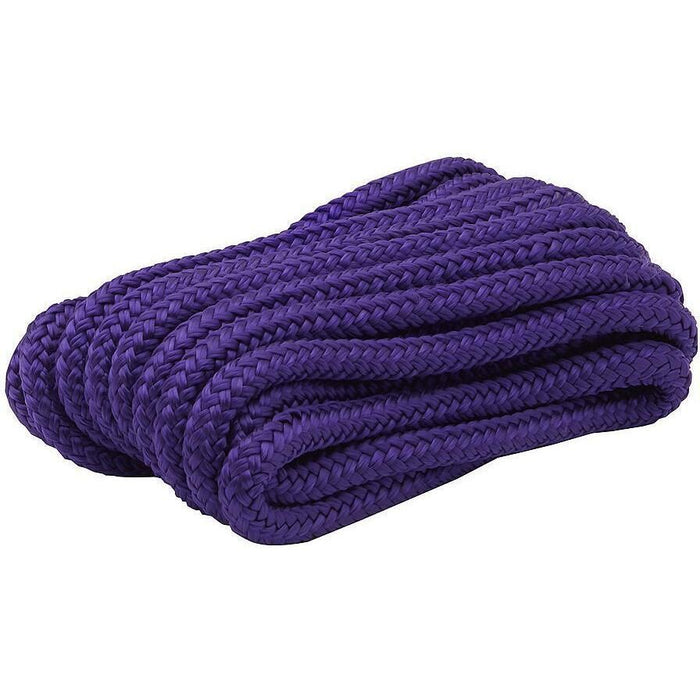 Seachoice Double-Braid Nylon Dock Line w/ Eye Splice, Pre-Shrunk, Heat Stabilized, 3/8 In. X 20 Ft., Purple