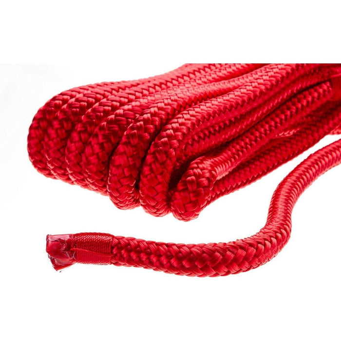Seachoice Double-Braid Nylon Dock Line w/ Eye Splice, Pre-Shrunk, Heat Stabilized, 3/8 In. X 15 Ft., Red