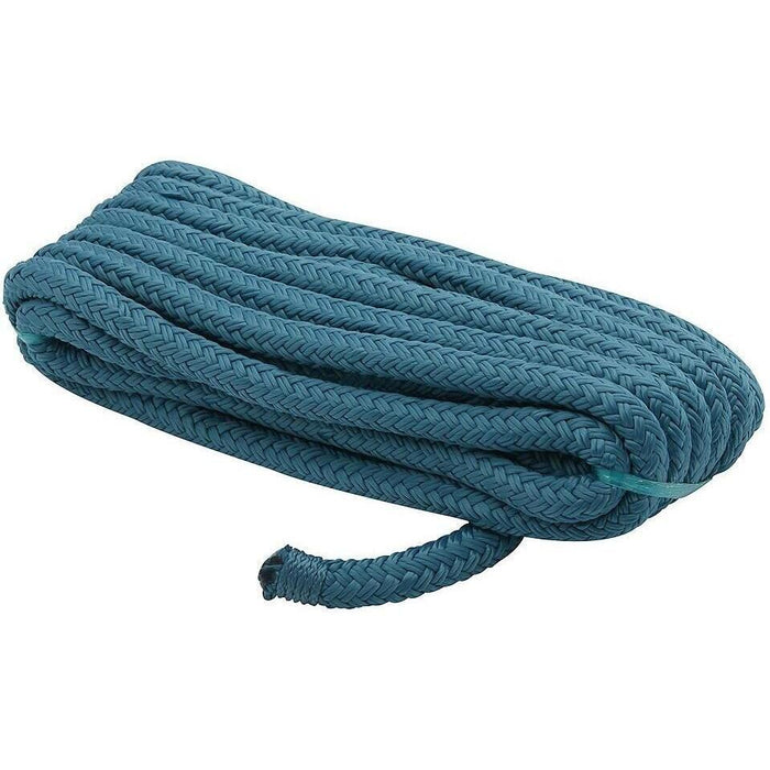 Seachoice Double-Braid Nylon Dock Line w/ Eye Splice, Pre-Shrunk, Heat Stabilized, 3/8 In. X 20 Ft., Teal Green